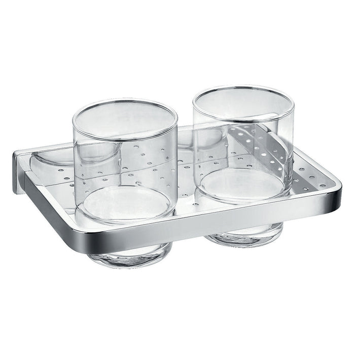 Flova Sofija Double Glass Tumbler Holder - Unbeatable Bathrooms