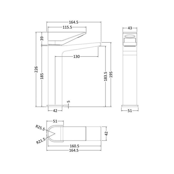Hudson Reed Soar Mini Mono Basin Mixer P/B Waste - Unbeatable Bathrooms