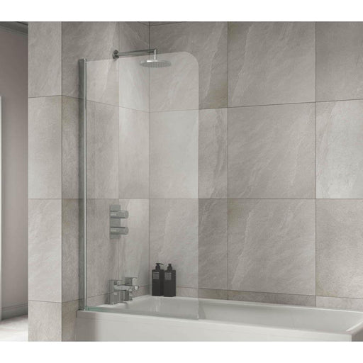 Sommer 1500 x 800mm Chrome Half Radius Bath Screen - Unbeatable Bathrooms