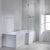 Sommer Chrome 1470 x 850mm L Shaped Shower Bath Screen with Towel Rail - Unbeatable Bathrooms