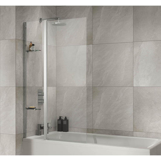 Sommer Extended 1500 x 900mm Chrome Square Bath Screen with Fixed Panel - Unbeatable Bathrooms