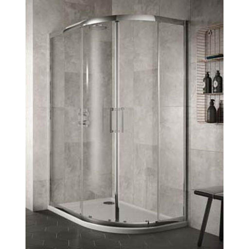 Sommer 8mm Double Door Offset Quadrant Shower Enclosure - 1900 x 760/800/900mm - Unbeatable Bathrooms