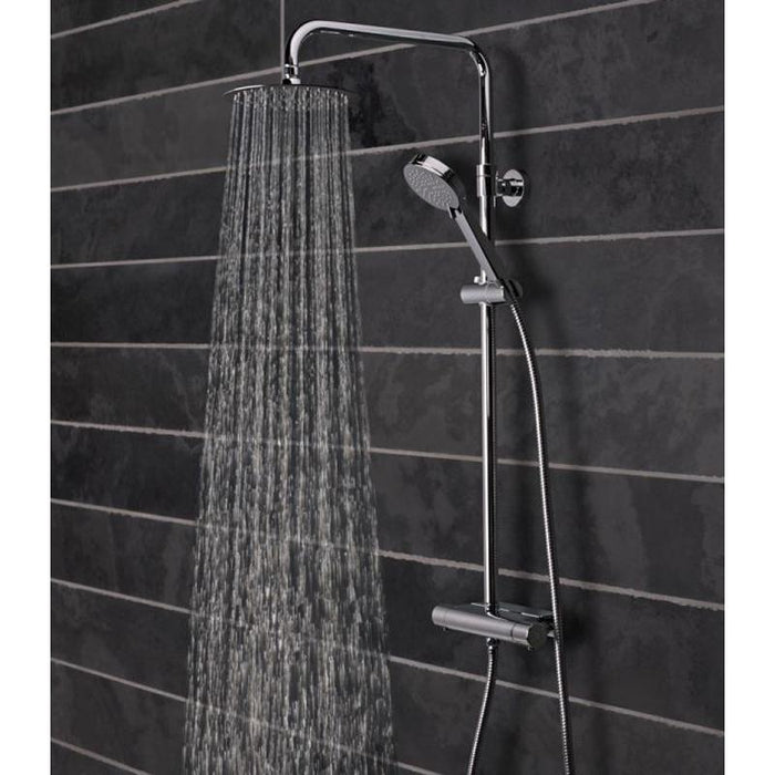 Tavistock Quantum Thermostatic Diverter Bar Valve Shower System with Accessory Shelf and Shower Head - Unbeatable Bathrooms