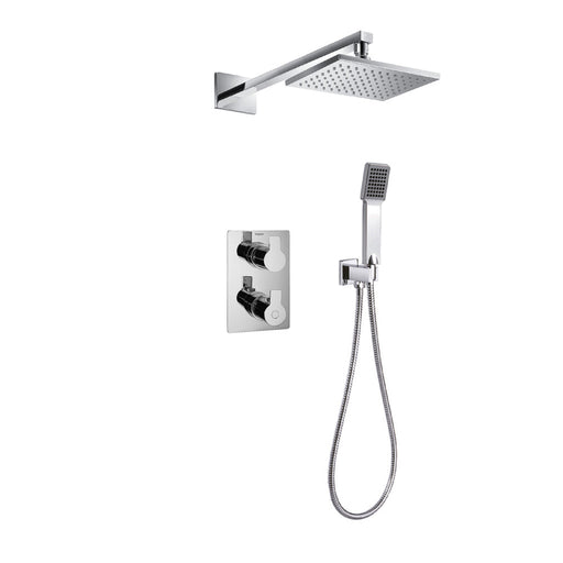 Flova Spring Thermostatic 2-Outlet Shower Valve with Fixed Head and Handshower Kit - Unbeatable Bathrooms