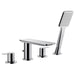 Flova Spring 4-Hole Deck Mounted Bath and Shower Mixer with Shower Set - Unbeatable Bathrooms
