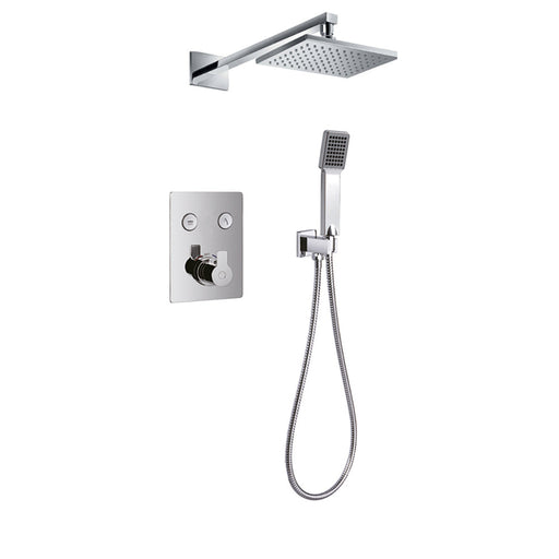 Flova Spring Goclick&reg; Thermostatic 2-Outlet Shower Valve with Fixed Head and Handshower Kit - Unbeatable Bathrooms