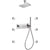 Flova Spring Goclick&reg; Horizontal Thermostatic 4-Outlet Shower Valve with 2-Function Rainshower and Body Jets - Unbeatable Bathrooms
