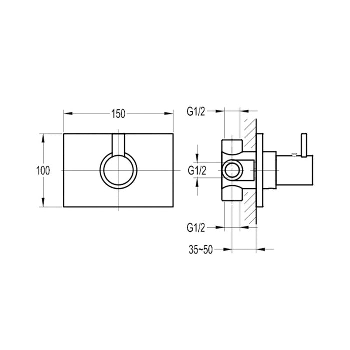 Flova STR8 Concealed Thermostatic Mixer Valve Only - Unbeatable Bathrooms