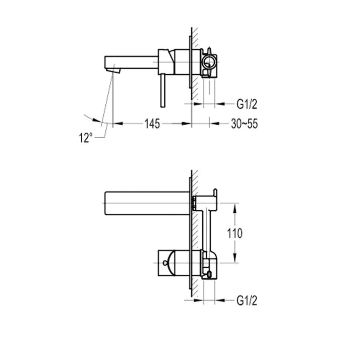 Flova STR8 Concealed Basin Mixer with Slotted Clicker Waste Set - Unbeatable Bathrooms