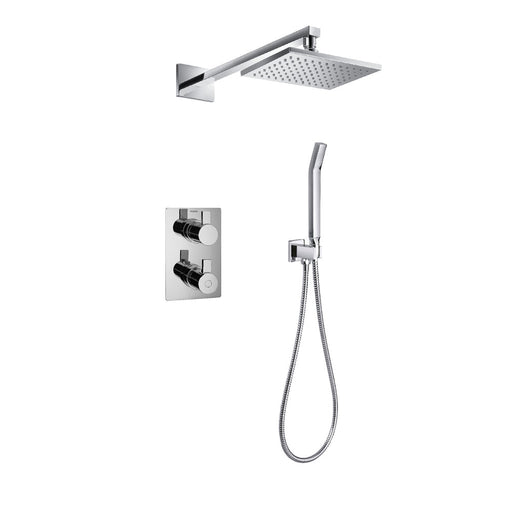 Flova STR8 Thermostatic 2-Outlet Shower Valve with Fixed Head and Handshower Kit - Unbeatable Bathrooms