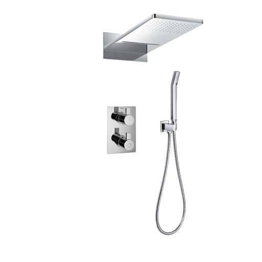 Flova STR8 Thermostatic 3-Outlet Shower Valve with 2-Function Rainshower and Handshower Kit - Unbeatable Bathrooms