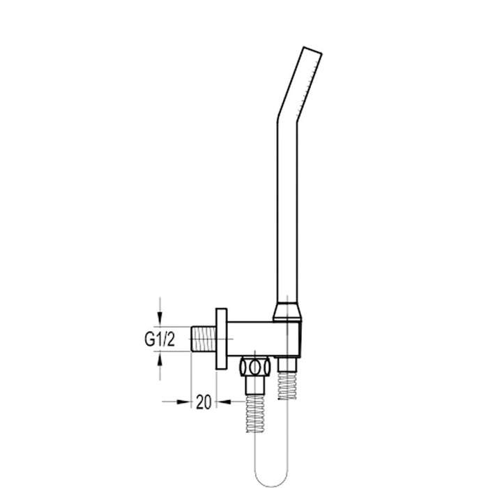 Flova STR8 Handshower Kit with Integral Wall Outlet - Unbeatable Bathrooms