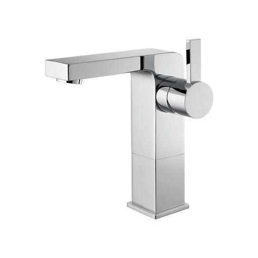 Flova STR8 Mid Height 165mm Mono Basin Mixer with Slotted Clicker Waste Set - Unbeatable Bathrooms