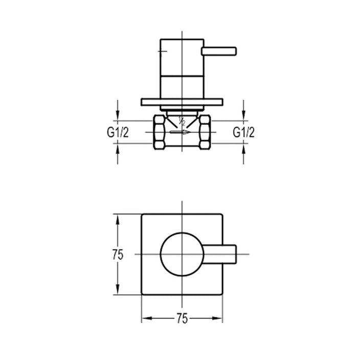 Flova STR8 Wall Mounted Hot Shut Off Valve - Unbeatable Bathrooms