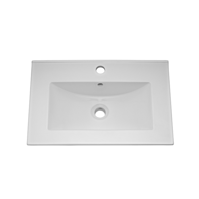 Nuie Deco 500mm Wall Hung 2 Drawer Fluted Vanity Unit & Basin - Satin Blue - Unbeatable Bathrooms