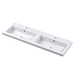 Nuie Deco 1200mm Wall Hung 2 Drawer Fluted Double Vanity Unit & Basins - Satin Grey - Unbeatable Bathrooms