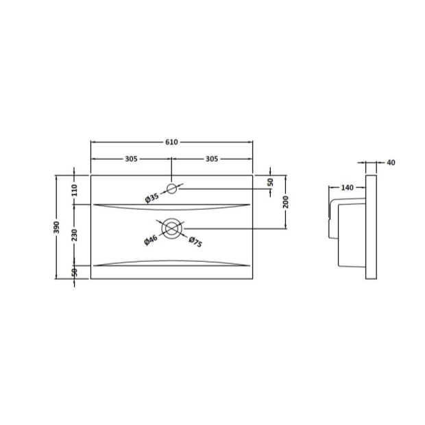 Nuie Deco 600mm Wall Hung 1 Drawer Fluted Vanity Unit & Basin - Satin Blue - Unbeatable Bathrooms