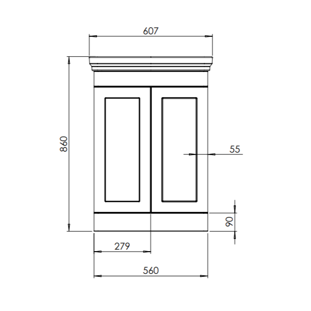 Tavistock Marston 600mm Floor Standing 2 Door Vanity Unit & Basin - Matt Spruce - Unbeatable Bathrooms
