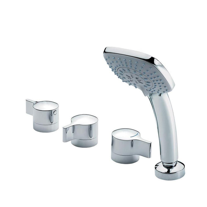 Sottini Paglia Dual Control 4 Hole Bath Shower Mixer No Spout with Pullout Handspray - Unbeatable Bathrooms