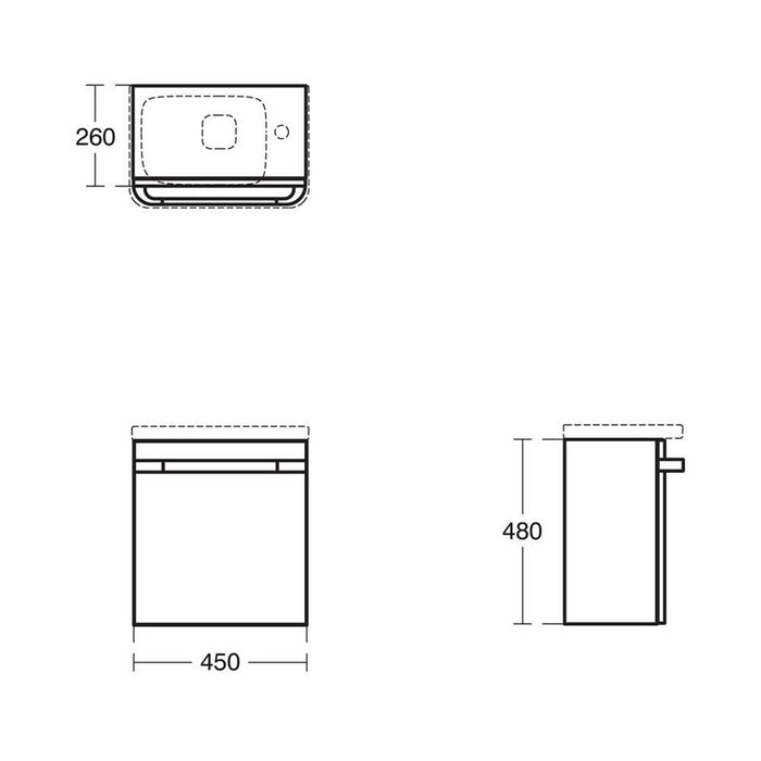 Sottini Turano 450mm Cloakroom Vanity Unit - Wall Hung 1 Door Unit - Unbeatable Bathrooms