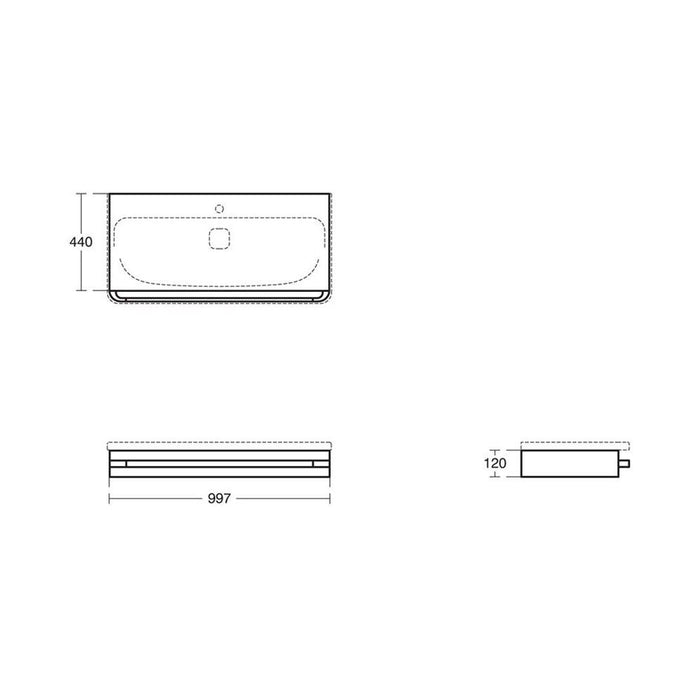 Sottini Turano 1000 Basin Shelf with Vanity Basin - Unbeatable Bathrooms