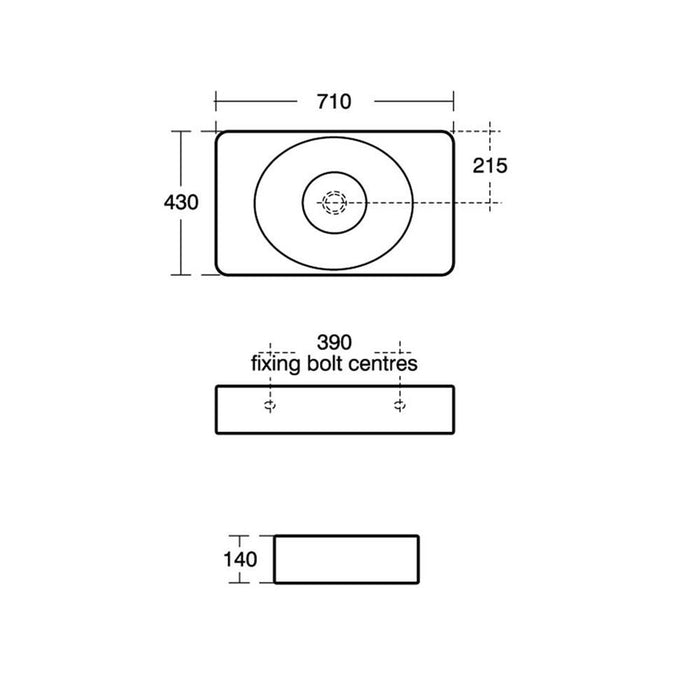 Sottini Gravina 70cm Towel Rail for Wall Mounted Basin - Unbeatable Bathrooms