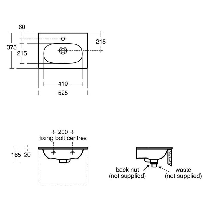 Sottini Mavone 500mm Vanity Unit - Wall Hung 1 Drawer Unit (Short Projection) - Unbeatable Bathrooms
