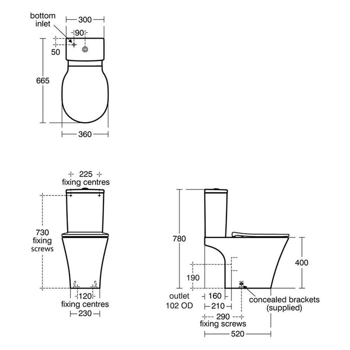 Sottini Isarca / Ideal Standard Connect Air - Close Coupled Toilet with Aquablade Technology & Horizontal Outlet - Unbeatable Bathrooms
