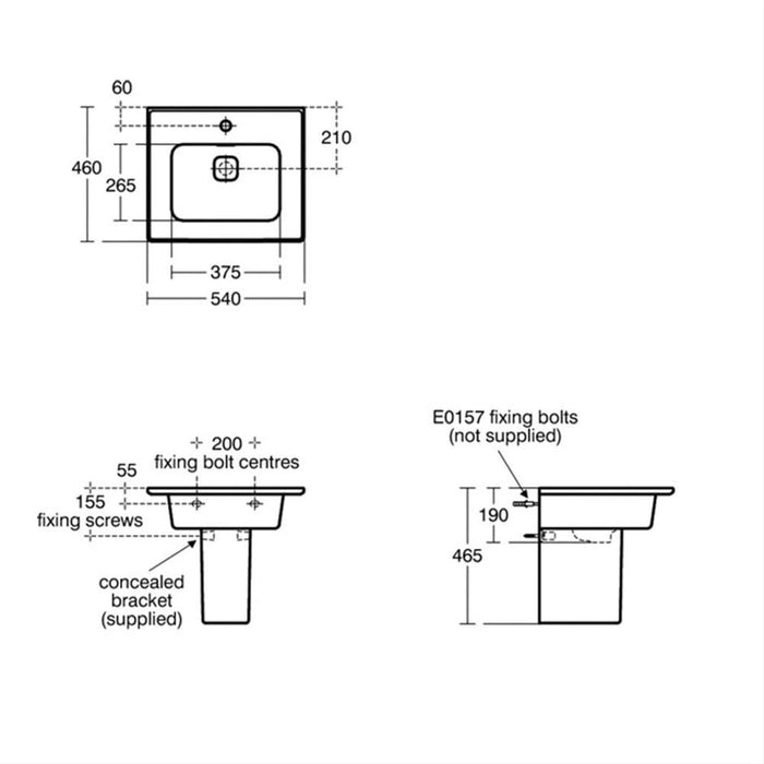 Sottini Fusaro Pedestal Basin with Overflow & Integral Clicker Waste (Various Sizes) - 0, 1 & 2TH - Unbeatable Bathrooms