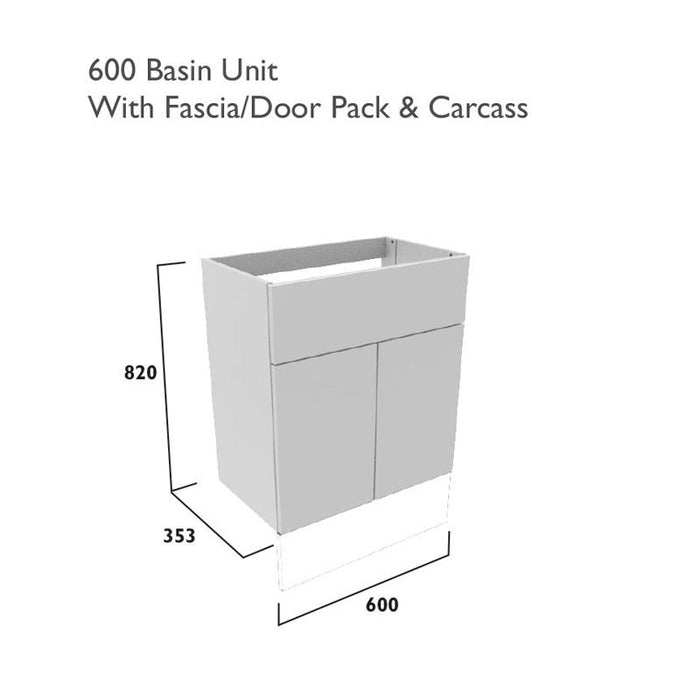 Tavistock Calm Basin Unit with Fascia/Door Pack and Carcass - Unbeatable Bathrooms
