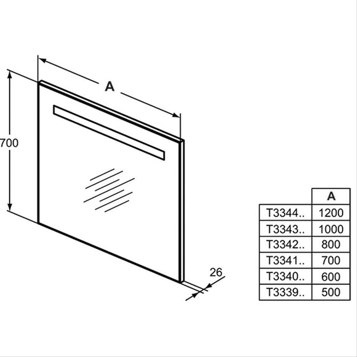 Ideal Standard M+L Mirror with Light and Anti-steam - Unbeatable Bathrooms
