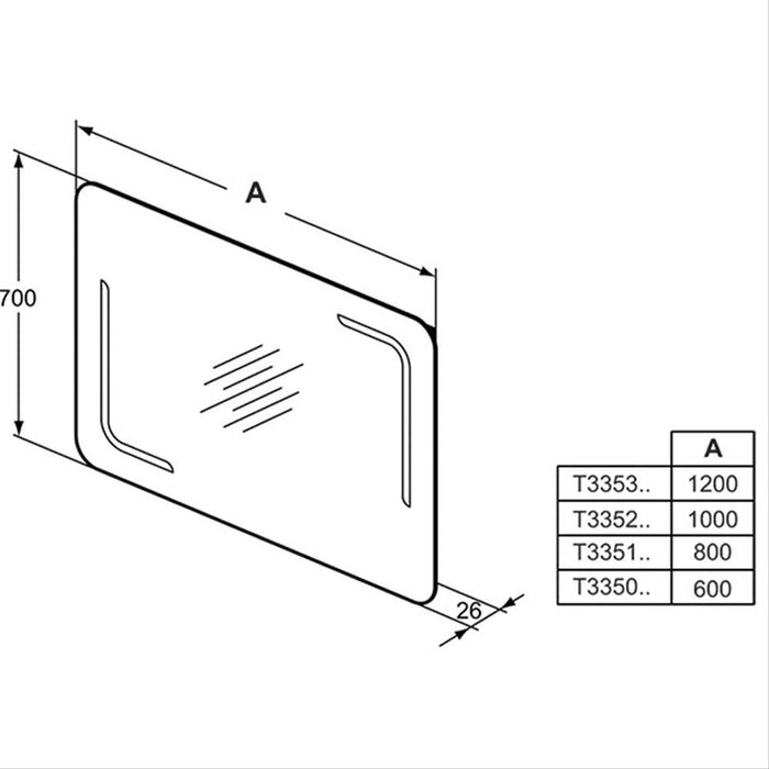 Ideal Standard M+L Mirror with Sensor Ambient Light and Anti-steam - Unbeatable Bathrooms