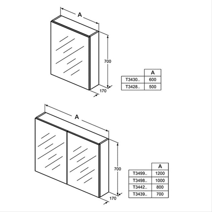 Ideal Standard M+L Mirror Cabinet with Bottom Ambient Light - Unbeatable Bathrooms
