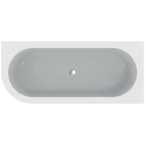 Ideal Standard Adapto 178cm x 78cm Asymmetric Double Ended Bath with Clicker Waste and Slotted Overflow, No Tapholes - Unbeatable Bathrooms