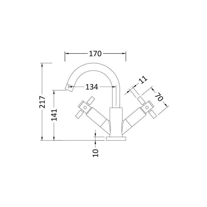 Hudson Reed Tec Crosshead Mono Small S Spout & Wst - Unbeatable Bathrooms