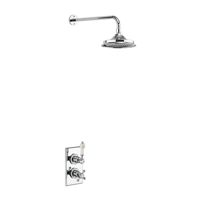 Burlington Trent Thermostatic Single Outlet Concealed Shower Valve with Fixed Shower Arm with Rose - Unbeatable Bathrooms