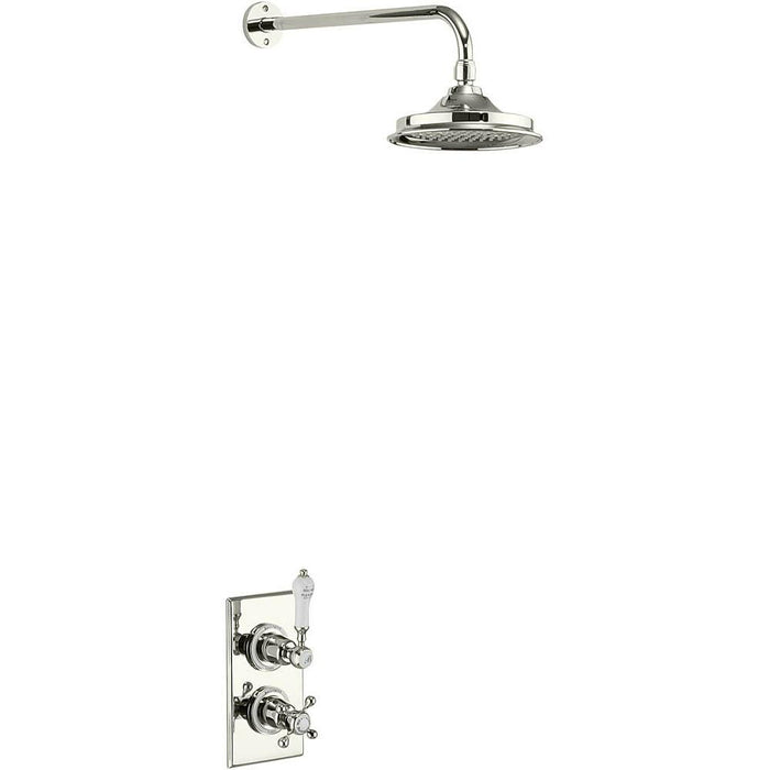 Burlington Trent Thermostatic Single Outlet Concealed Shower Valve with Fixed Shower Arm with Rose - Unbeatable Bathrooms