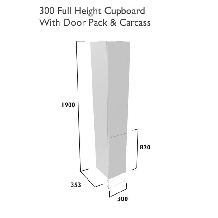 Tavistock Calm 30cm Standard Full Height Cupboard with Door Pack & Carcass - Unbeatable Bathrooms