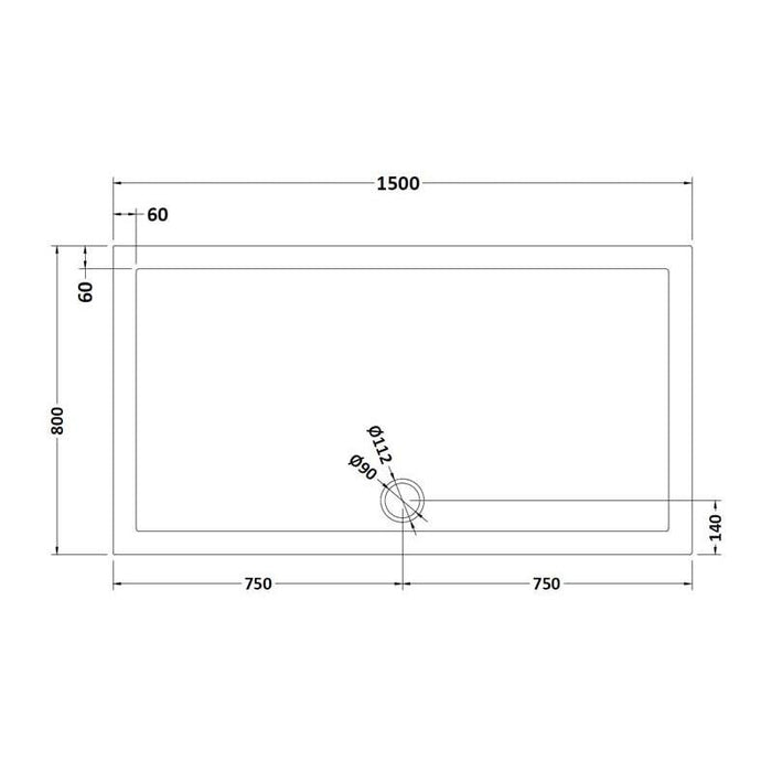 Hudson Reed Slimline Rectangle Shower Tray - White - Unbeatable Bathrooms