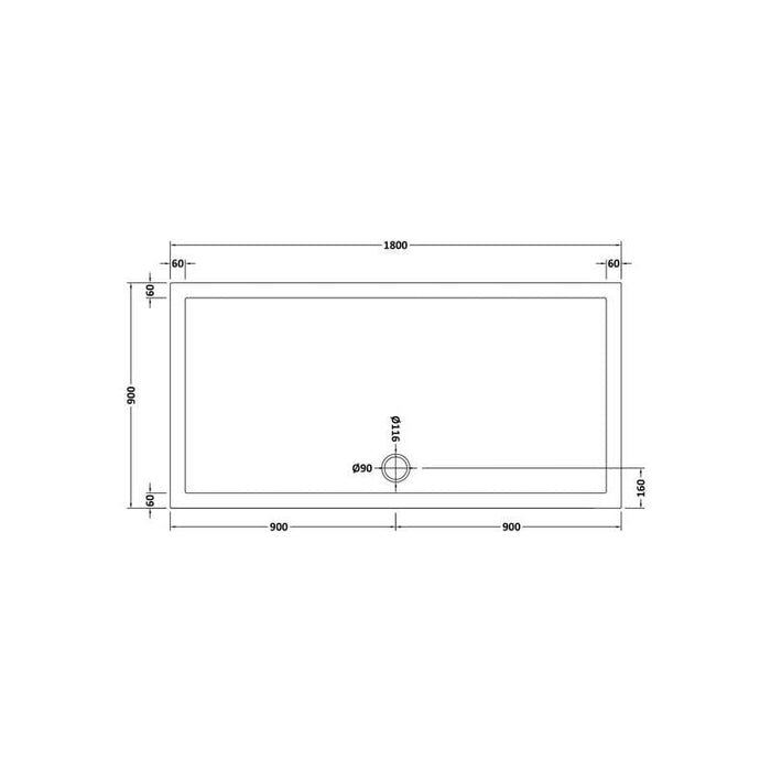 Hudson Reed Slimline Rectangle Shower Tray - White - Unbeatable Bathrooms