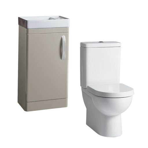 Tavistock Compass Cloakroom Suite - BTW Toilet & 1TH Vanity Unit - Light Grey - Unbeatable Bathrooms