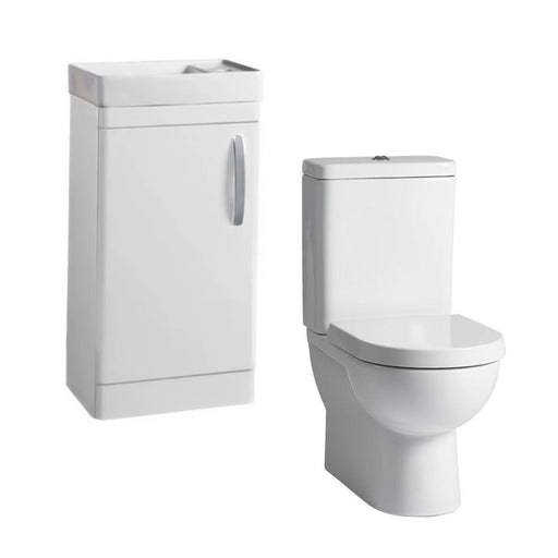 Tavistock Compass Cloakroom Suite - BTW Toilet & 1TH Vanity Unit - White - Unbeatable Bathrooms