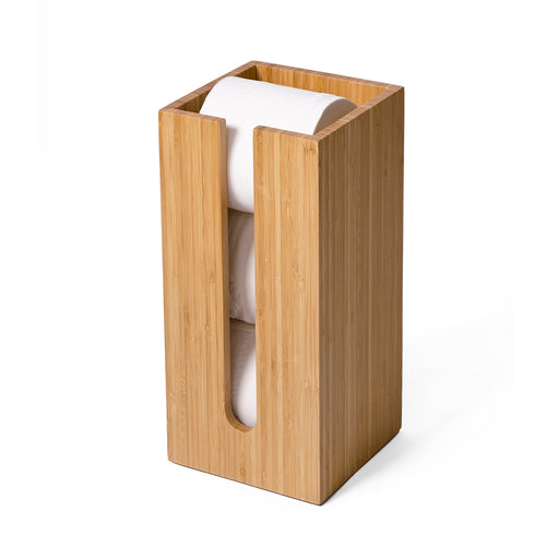 Bamboo Toilet Roll Holder Box Arena - Unbeatable Bathrooms