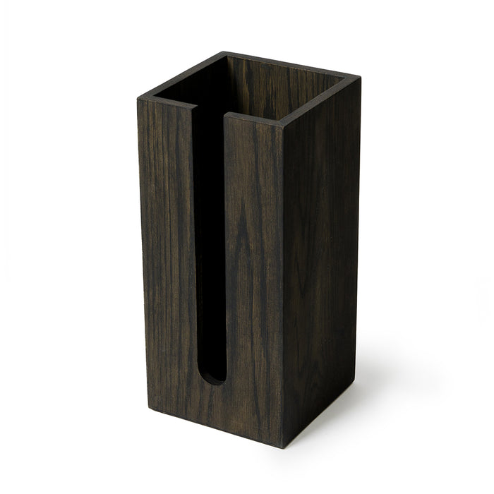Wooden Toilet Roll Holder Box Mezza - Dark Oak - Unbeatable Bathrooms