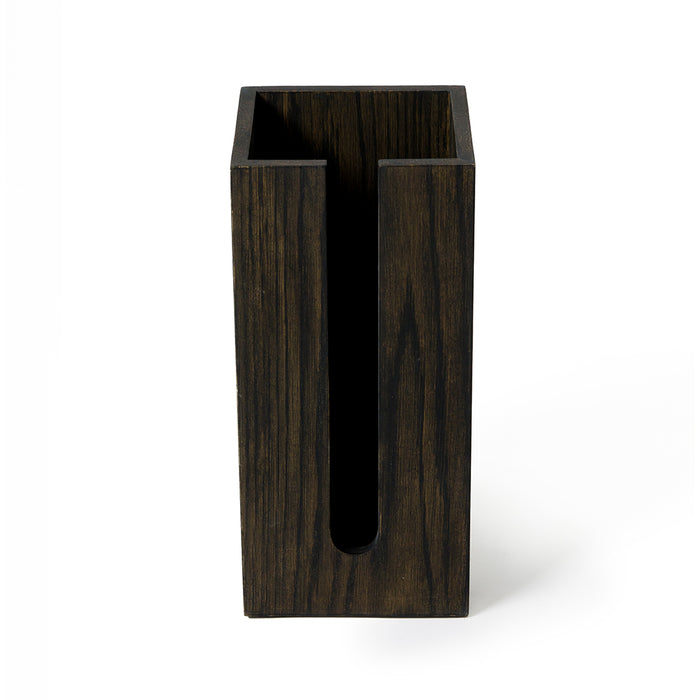 Wooden Toilet Roll Holder Box Mezza - Dark Oak - Unbeatable Bathrooms