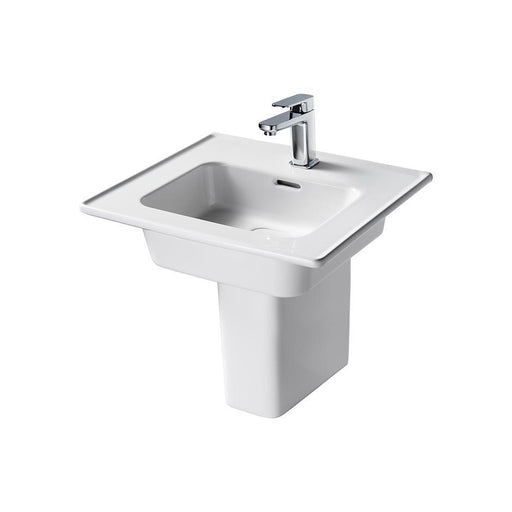 Sottini Fusaro Pedestal Basin with Overflow & Integral Clicker Waste (Various Sizes) - 0, 1 & 2TH - Unbeatable Bathrooms