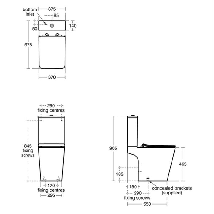 Sottini Caffaro Comfort Height Close Coupled Toilet with Horizontal Outlet - Unbeatable Bathrooms