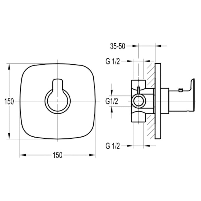 Flova Urban Concealed Thermostatic Mixer Valve Only (Excludes Shut-Off Valve) - Unbeatable Bathrooms