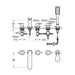 Flova Urban 5-Hole Bath and Shower Mixer with Shower Set - Unbeatable Bathrooms