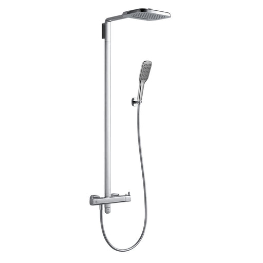Flova Urban Thermostatic Shower Column with Hand Shower Set and Dual Function Over Head Shower - Unbeatable Bathrooms